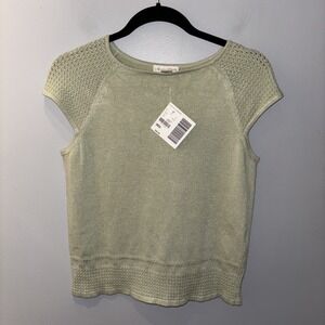 Vintage Casual Corner Sweater light Green Metallic lightweight Y2K Women's SzM